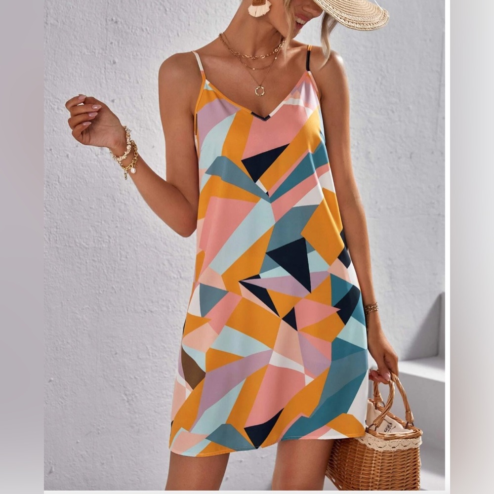 Geometric Print Cami Dress